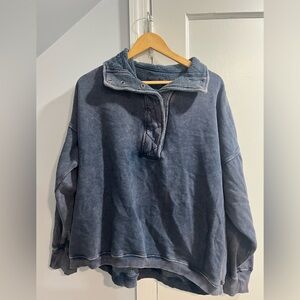 Aerie Blue Snap Pullover
